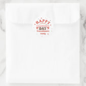 Retro Typografie Happy Valentine's Day Family Name Ronde Sticker (Tas)