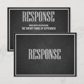 RETRO TYPOGRAFIE KRIJTBOARD HUWELIJK RSVP KAART (Voorkant / Achterkant)