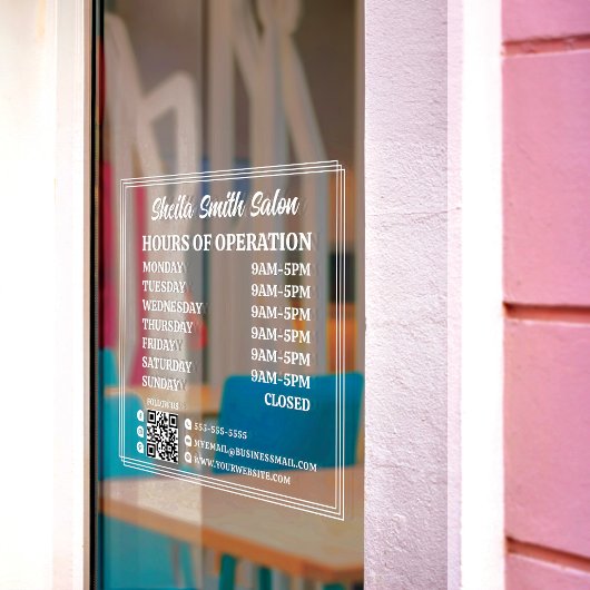 Retro Typografie Leuke Openingstijden Raamsticker