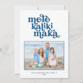 Retro Typografie Mele Kalikimaka kerstfoto (Voorkant)