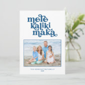 Retro Typografie Mele Kalikimaka kerstfoto (Staand voorkant)