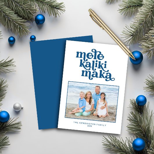 Retro Typografie Mele Kalikimaka kerstfoto
