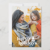 Retro typografie modern 1 foto vakantie Kerstmis Feestdagenkaart (Voorkant)