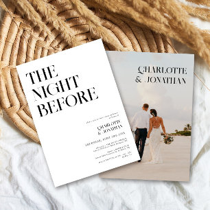 Retro Typografie Modern Photo Rehearsal Dinner Kaart