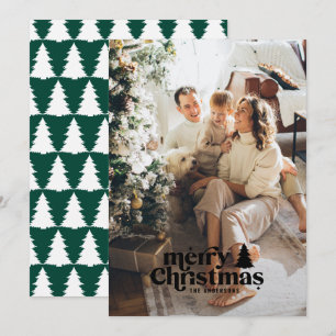 Retro typografie modern volle foto kerstkaart