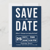Retro typografie Navy save-the-date aankondiging (Voorkant)