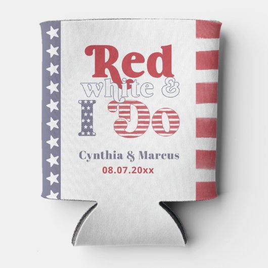 Retro Typografie op 4 juli - Weddenschap Blikjeskoeler (Voorkant)