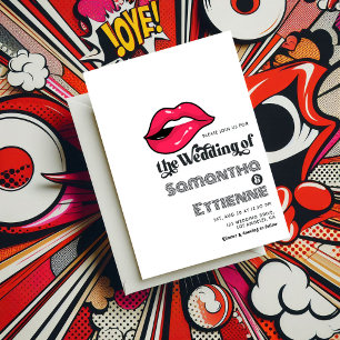 Retro Typografie Pop Art Wedding Kaart