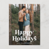 Retro Typografie Prettige feestdagen Foto (Voorkant)