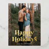 Retro Typografie Prettige feestdagen Foto (Voorkant)