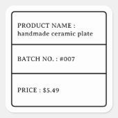 Retro Typografie Productprijs Label Sticker (Voorkant)