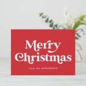 Retro typografie Rode Kerstmis Niet-foto Feestdagenkaart (Staand voorkant)