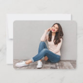 Retro Typografie Royal Blue Stylish Foto Notitiekaartje (Achterkant)