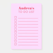 Retro Typografie roze rood, aangepast om lijst te  Post-it® Notes (Voorkant)
