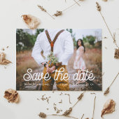 Retro typografie Save the Date fotokaart