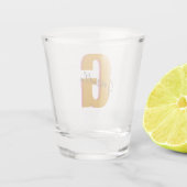 Retro Typography Monogram Initiaal Name Mustard Shot Glas (Achterkant)