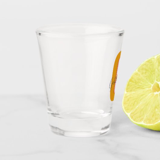 Retro Typography Monogram Initiaal Name Mustard Shot Glas (Links)
