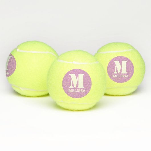 Retro Typography Monogram Initiaal Name Tennisballen (Multi)
