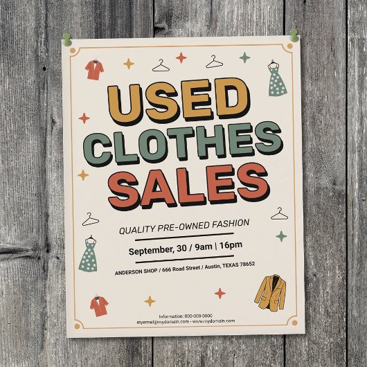 Retro Typography - Used Clothes Sales Flyer