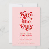 Retro Typography Wedding Save The Date Aankondiging (Voorkant)