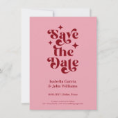 Retro Typography Wedding Save The Date Aankondiging (Voorkant)