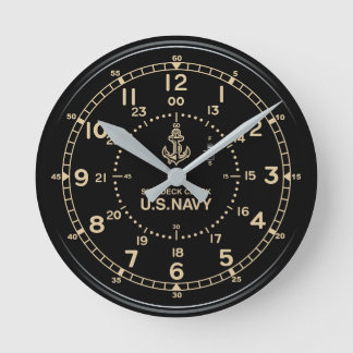 Retro U.S. NAVY Clock imitation Ronde Klok