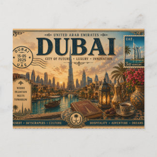 Retro-UAE-vakantiesouvenir Briefkaart