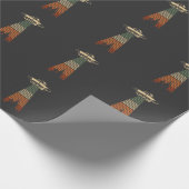 Retro UFO-onderbreking Alien-ruimteschip Cadeaupapier (Hoek)