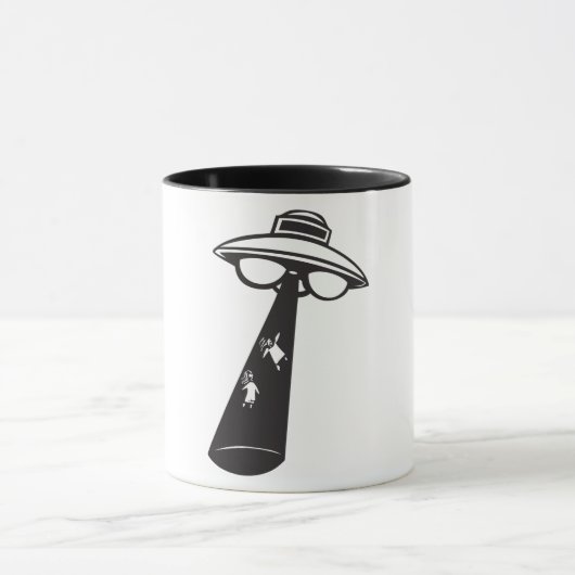 Retro UFO Ontvoering Grafische Alien Sci-Fi Mok (Midden)