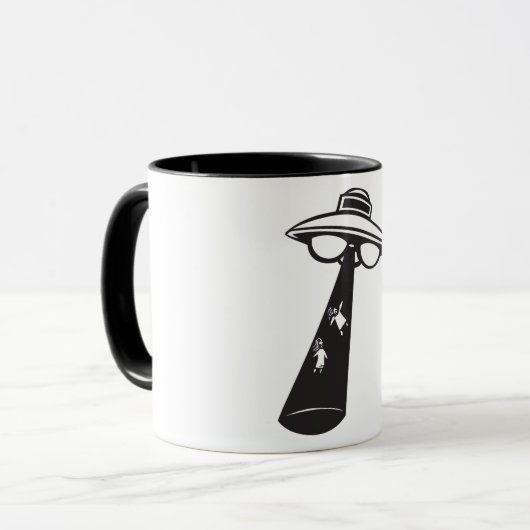 Retro UFO Ontvoering Grafische Alien Sci-Fi Mok (Voorkant links)