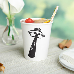 Retro UFO Ontvoering Grafische Alien Sci-Fi Papieren Bekers