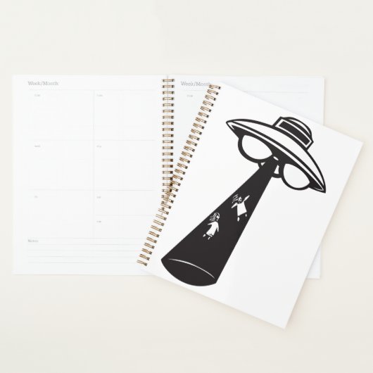 Retro UFO Ontvoering Grafische Alien Sci-Fi Planner (Display)