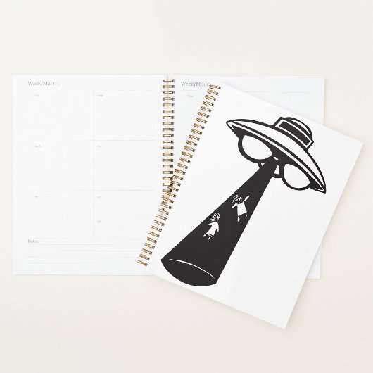 Retro UFO Ontvoering Grafische Alien Sci-Fi Planner