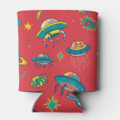 Retro UFO Space Invaders Blikjeskoeler (Achterkant)