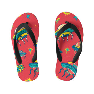 Retro UFO Space Invaders Kinder Teenslippers