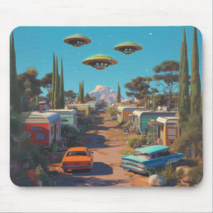 Retro UFO Trailer Park Muismat