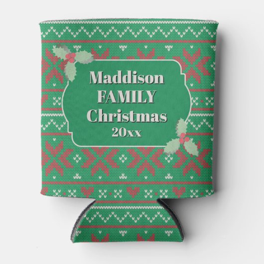 Retro Ugly Christmas Sweater in Green Blikjeskoeler (Voorkant)