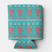 Retro Ugly Christmas Sweater with Trees in Blue Blikjeskoeler (Achterkant)