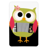 Retro Uil met Accordion - Leuk! Magneet (Verticaal)