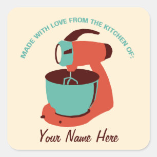 Retro 'Uit de keuken van stickers' Vierkante Sticker