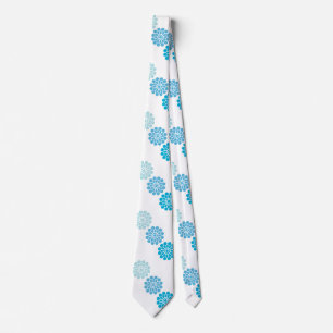 Retro-uitstraling 1970s Blauwe Bloemen Stropdas