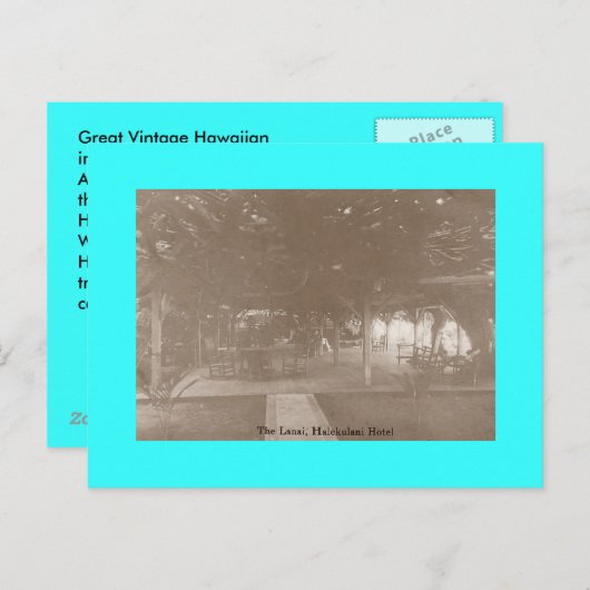 Retro Uitzicht Hawaii Hotel Waikiki Honolulu Brief Briefkaart (Voorkant / Achterkant)