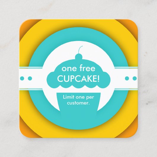 rétro UN coupon CUPCAKE GRATUIT (Devant)