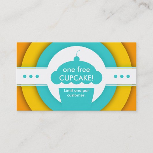 rétro UN coupon CUPCAKE GRATUIT (Devant)