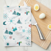 Rétro Un Go-Go Serviettes de cuisine de Noël (Quart Plié)