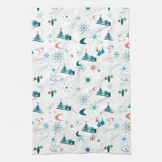 Rétro Un Go-Go Serviettes de cuisine de Noël (Vertical)