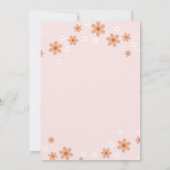 Rétro une daisy boho première invitation d'anniver (Dos)