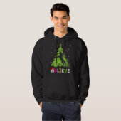 Retro Unicorn Lovers geloven dat Santa Hat Grunge  Hoodie (Voorkant volledig)