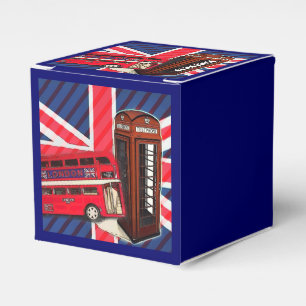 Retro Union Jack London Bus rode telefooncel Bedankdoosjes