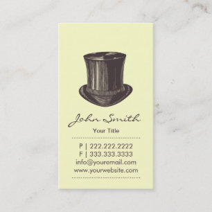 Retro Upper Class Top Hat Calling Card Contactkaartje